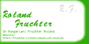 roland fruchter business card